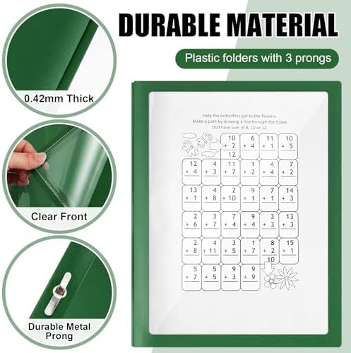 Teling 24 Pcs Report Covers with 3 Prong Presentation Folders, Dark Green - Image 3