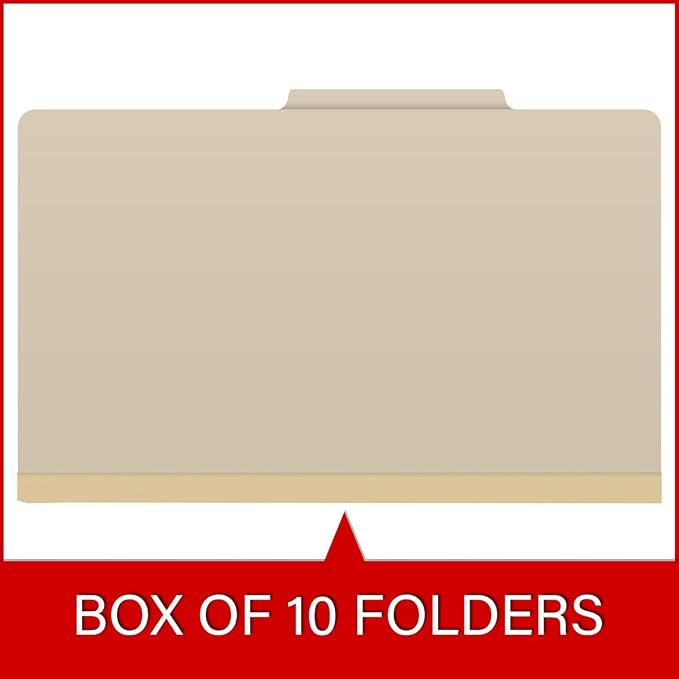 Top Tab Pressboard Folders, Legal Size, 2" exp, Fasteners Pos #1 & #3, Manila (Box of 25) - Image 6