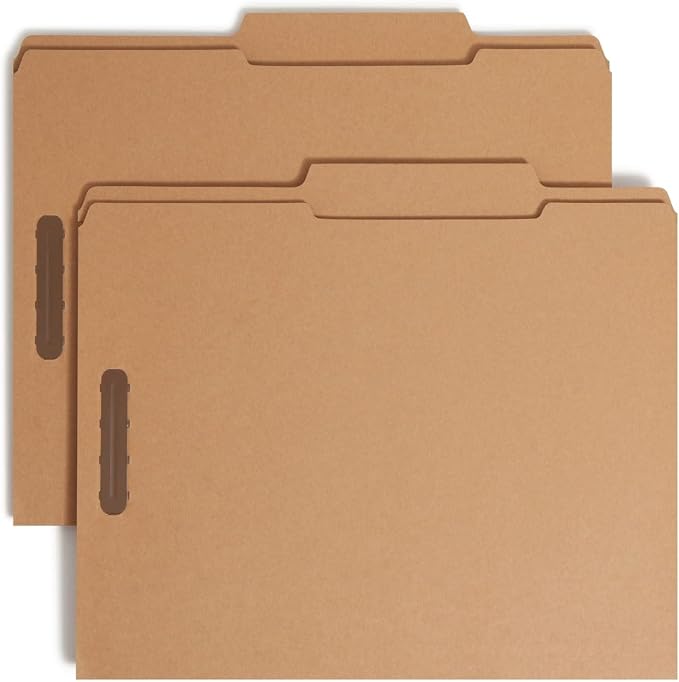 Smead Fastener File Folder, Reinforced 2/5 -Cut Tab Right of Center Position, Guide Height, Letter Size, Kraft, 50 per Box (14880) by SMEAD