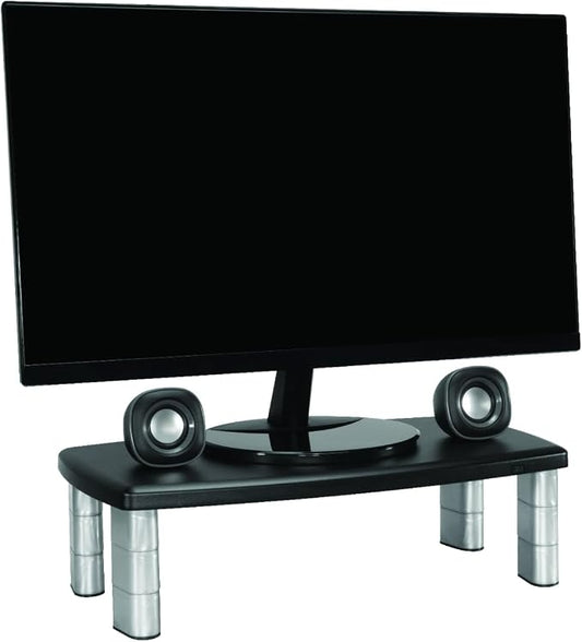 3M Extra Wide Adjustable Computer Monitor Stand, 20 in x 12 in | Height Adjustable Monitor Riser For Desk, Office, Home With Underneath Storage Space, No Skid by Unknown
