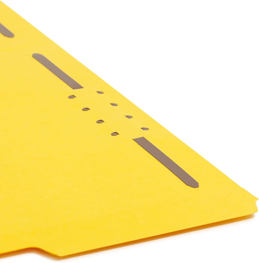 Smead Fastener File Folders, 50 Count, Yellow, Reinforced 1/3-Cut Tabs, 2 Fasteners, Letter Size (12940) (Pack of 5) - Image 6