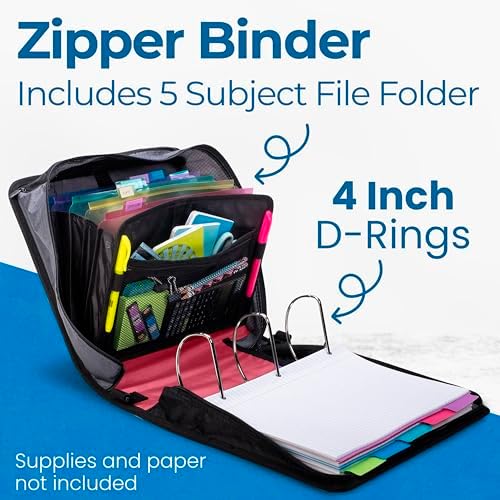 Case-it Zipper Binder | 4-Inch D-Rings | 800-Sheet | D-186 Fire Engine Red - Image 2