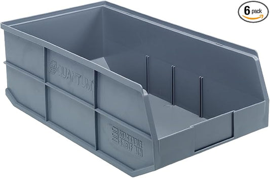 Quantum Storage SSB485 Stackable Shelf Bins Part Organizer - 20-1/2" x 11" x 7" - 6 Pack by QuantumStorageSystems