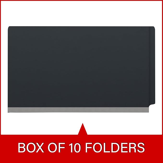 Ecom Folders End Tab Pressboard Classification Folders | Legal Size 25 Pt Type III Stock with 3 Dividers & 3" Tyvek Expansion | 2 Fasteners Pos 1 & 3 for Medical & Office Docs | Black, Box of 10 - Image 6