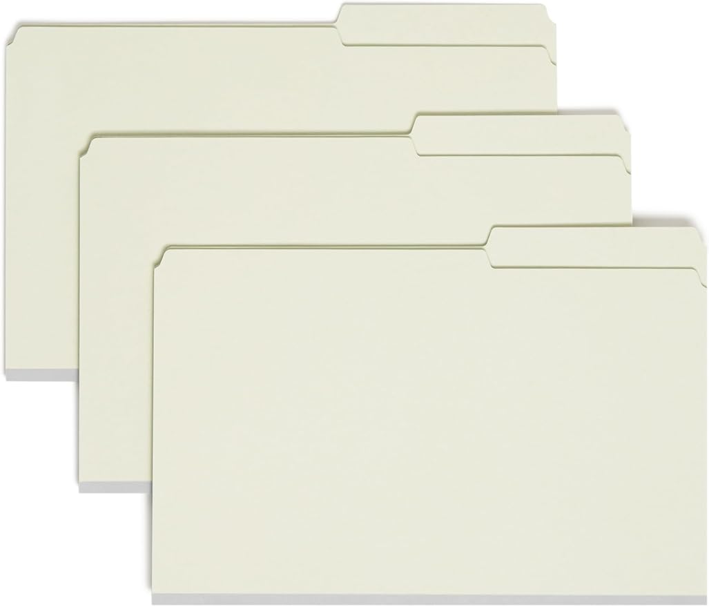 Smead Pressboard Fastener File Folder with SafeSHIELD Fasteners, 2 Fasteners, 2/5-Cut Tab Right Position, Guide Height, 2" Expansion, Legal Size, Gray/Green, 25 per Box (19920) - Image 3