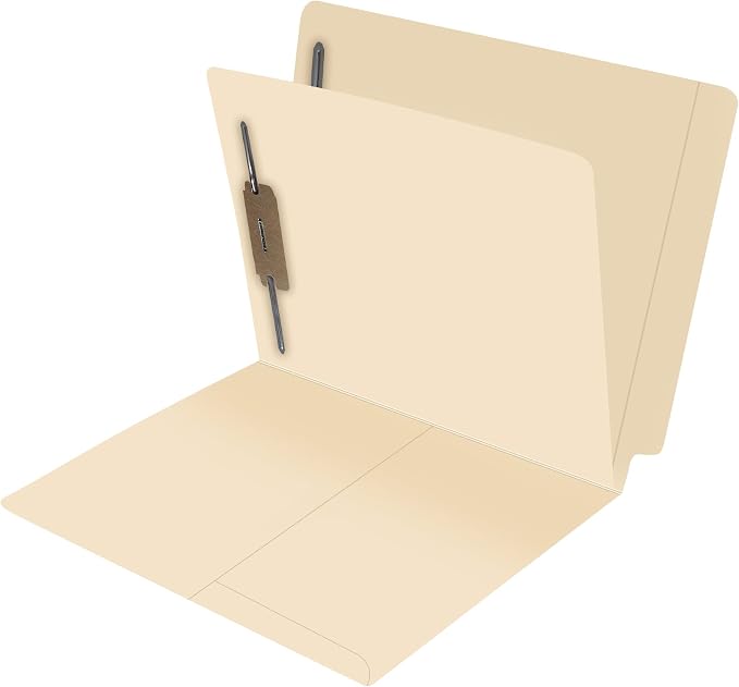 Classification File Folders with Pocket, Doctor Stuff, One Installed Divider, Reinforced End Tab Pocket Folder, Two 2” Bonded Fastener on Inside Right of Both Sides, 11 pt Manila Stock, Carton of 200 by DoctorStuff