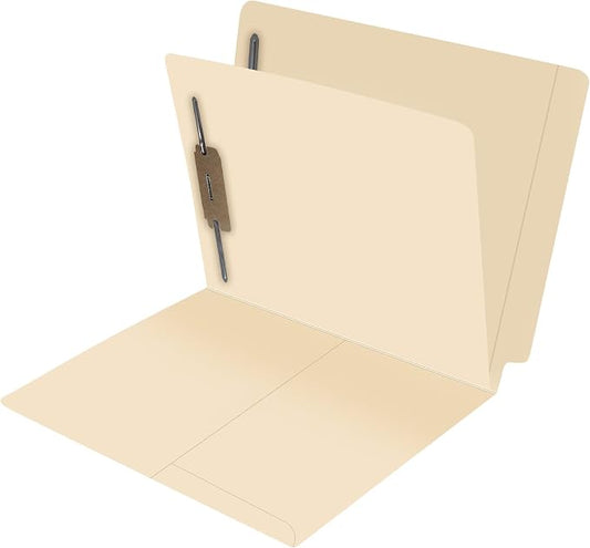 Classification File Folders with Pocket, Doctor Stuff, One Installed Divider, Reinforced End Tab Pocket Folder, Two 2” Bonded Fastener on Inside Right of Both Sides, 11 pt Manila Stock, Box of 50 by DoctorStuff