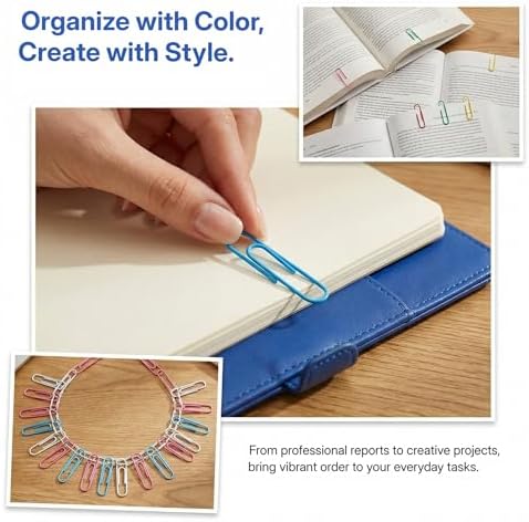 Paper Clips, Assorted Sizes (1.3 & 2 Inch), Colored, 400PCS - Image 4