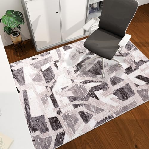 Office Chair Mat for Hardwood Floor, 60"x45" Easy Glide Computer Desk Mat Protector for Rolling Chair Under Desk Rug Nonslip Backing, Machine Wash, (Modern) by CHAKME