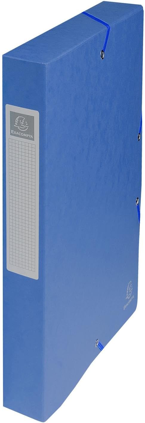 Exacompta - Ref 50400E - Elasticated Filing Boxes - 240 x 320mm in Size, Suitable for A4 Documents, 40mm Spine with Label - Assorted Colours (Pack of 8) - Image 3