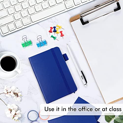 feela 15 Pack Pocket Small Notebooks Bulk, Mini Cute Notepads Hardcover College Ruled Lined Journals with Pen Holder for School Business Memos, with 15 Black Pens, 3.5”x 5.5”, A6, Navy - Image 4