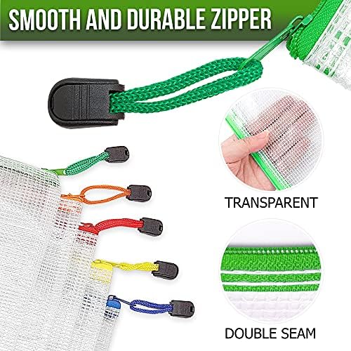 10 Pack Mesh Zipper Pouch Bags 10x14 inch - Plastic Zipper Pouches for Organizing - Document Bags With Zippers - Letter Size Zippered Pouch - Document Pouches With Zippers - Image 2