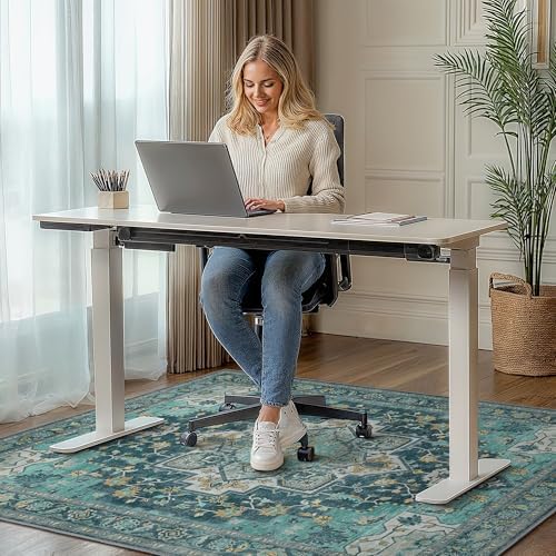 48"x60" Office Chair Mat for Hardwood Floor, Non-Slip Washable Turquoise - Image 3