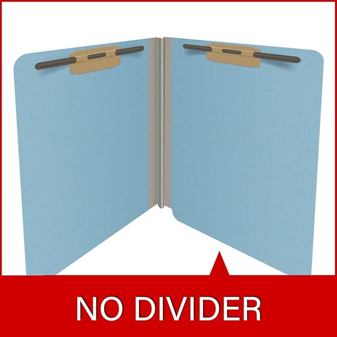 25 Pt. Pressboard Classification Folders, Full Cut End Tab, Letter Size, No Dividers, Light Blue (Box of 25) - Image 8