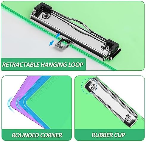 PANDRI 36 Pack Plastic Clipboards, Low Profile Clip, Letter Size, 6 Colors - Image 4