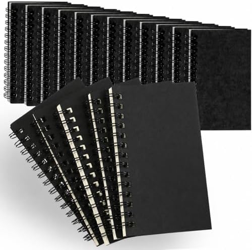 Jutom 18 Pcs Small Spiral Notebook Memo Pad 3x5, Black by Jutom