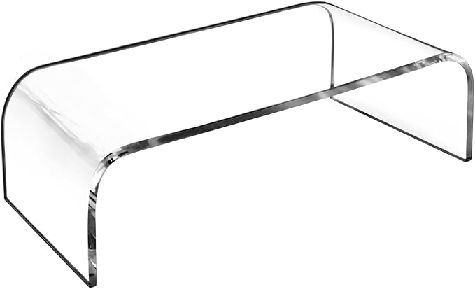 AMT Acrylic Laptop Monitor Stand & Computer Riser with Cat Keyboard Protector, Space-Saving Design, Extra Storage, Clear Shelf - Ideal for Monitors, Laptops, Printers, Desktop Decor by AMTSupply