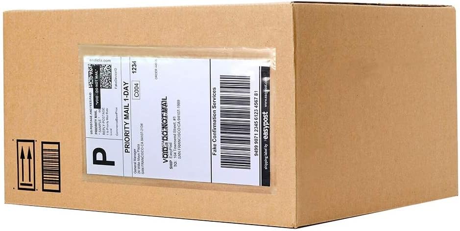 SJPACK 6" x 9" Packing List Envelopes, 3000 Packs Clear Self Adhesive Shipping Labels Pouches by SJPACK