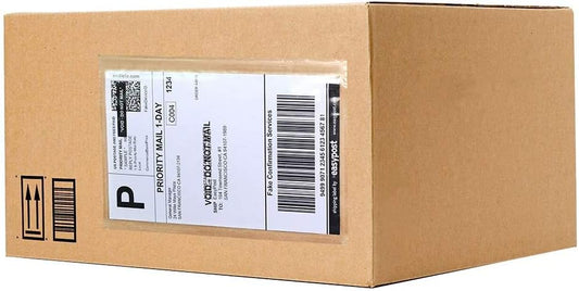 SJPACK 6" x 9" Packing List Envelopes, 500 Packs Clear Self Adhesive Shipping Labels Pouches by SJPACK