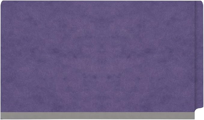 Ecom Folders Top Tab Pressboard Classification Folders | Legal Size 25 Pt Stock with 1 Divider | 2/5 Cut ROC Tab for Medical & Office Filing | 4 Filing Sections | Purple, Box of 10 - Image 3