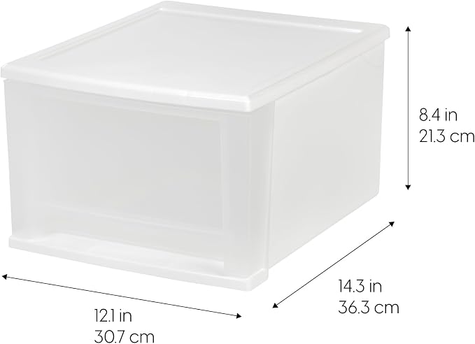 IRIS USA 4-Pack, 17 Qt. Medium Stacking Drawer Storage Organizer, White | Keep clothing, accessories, office supplies, and everyday essentials organized around your home with easy access storage - Image 3
