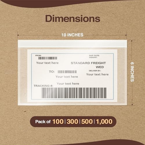 6x10 Packing Slip Pouches 300 Pack- Strong Adhesive - Image 2