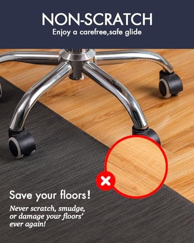 BARoyal Office Chair Mat for Hardwood Floor Under Desk Computer Rolling Chair Mat for Wood/Tile Floor Non-Slip Heavy Duty Desk Rug PVC Plastic Hard Floor Protector 30"x 48" (Espresso) - Image 2