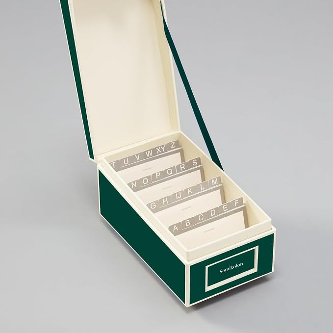 Semikolon - Business Card Box with Alphabetical Tabs, Forest - Image 2