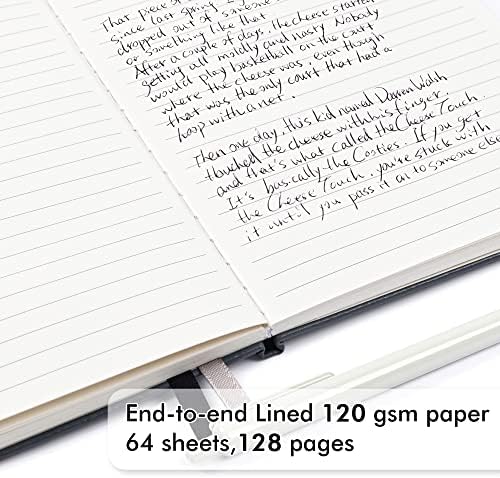 feela 24 Pack Journal Notebook for Work, Business Notebook Bulk Hardcover Lined Writing Journal with Pen Holder for Men Women Note Taking, with 24 Black Pens, 120 GSM, 5.1”x8.3”, A5, Gray - Image 3