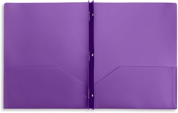 Blue Summit Supplies 30 Plastic 2 Pocket Folders with Prongs, Assorted | Durable 0.35mm poly, 2 pockets, for school, office, and report organization - Image 9