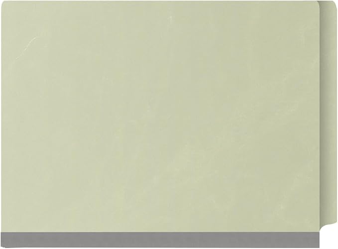 25 Pt. Pressboard Classification Folders, Full Cut End Tab, Letter Size, 1 Divider, Light Green (Box of 10) - Image 3