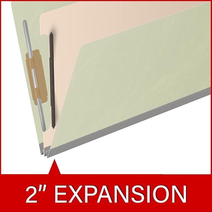 25 Pt. Pressboard Classification Folders, 2/5 Cut ROC Top Tab, Legal Size, 1 Divider, Light Green (Box of 10) - Image 7