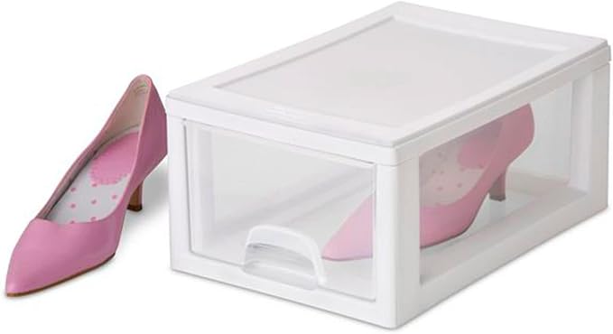 Sterilite Stacking Drawer Storage Organizer for Clothes, 6 Quart, 18-Pack | White Frame, Stackable Modular Clear Plastic Drawers & Containers for Clothing, Accessories, Craft Supplies, Shoes or Linens - Image 9