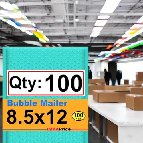 iMBAPrice 100-Pack #2 (8.5" x 12") Premium Hot Teal Color Self Seal Poly Bubble Mailers Padded Shipping Envelopes (Total 100 Bags) - Image 5