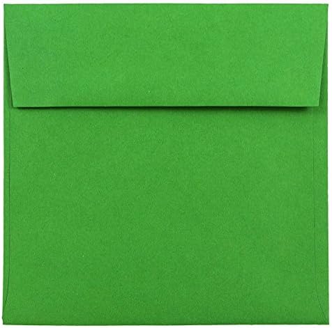 JAM PAPER 6 x 6 Square Colored Invitation Envelopes - Green Recylced - Bulk 1000/Carton by JAMPaper