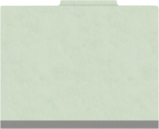 25 Pt. Pressboard Classification Folders, 2/5 Cut ROC Top Tab, Letter Size, 1 Pocket Divider, Pale Green (Box of 10) - Image 2