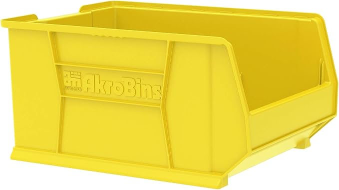 Akro-Mils 30289 Super-Size AkroBins Plastic Storage Bins, Space-Saving Stackable Bins for Garage, Classroom, Warehouse Organization, 24" L x 18" W x 12" H, Yellow, 1-Pack - Image 2