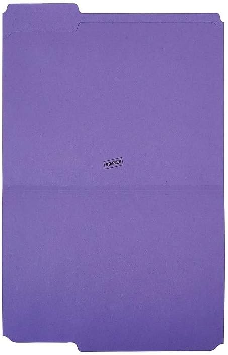Staples Reinforced File Folders, 1/3-Cut Tab, Letter Size, Purple, 100/Box (ST508945-CC) - Image 5