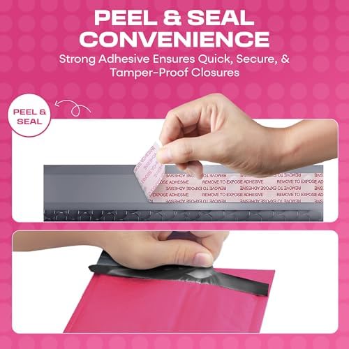 Hot Pink Bubble Mailers 14.25x20, Poly Padded Envelopes #7, 50 Pack - Image 4