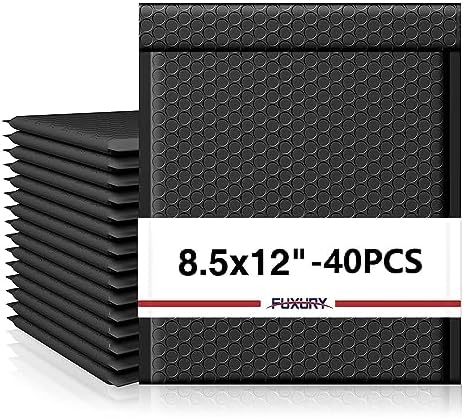 Fuxury Black Bubble Mailers 8.5x12" Padded Envelopes 40 Pack #2 by Fuxury