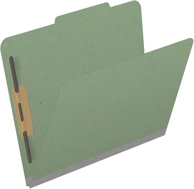 Top Tab Pressboard Folders, Letter Size, 2" exp, Fasteners Pos #1 & #3, Green (Box of 25) - Image 2