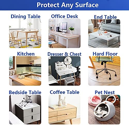 Clear Plastic Dining Room Table Protector Tablecloth Desk Pad Mat 36x52 Inch Wooden Furniture Coffee End Office Conference Dinner Table Top Protection Countertop Cover Waterproof Rectangular PVC Vinyl - Image 6
