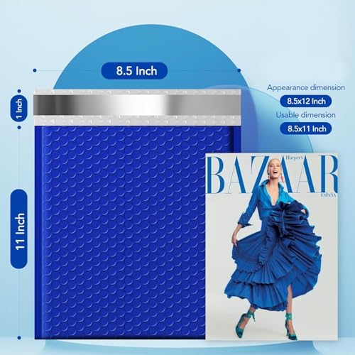 Fuxury Bubble Mailers Bulk 8.5x12" 250 Pack Royal Blue Padded Envelopes - Image 2