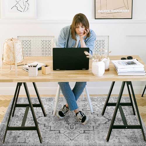 chakme Office Chair Mat for Hardwood Floor, 48"x36" Easy Glide Computer Desk Mat Protector for Rolling Chair Under Desk Rug Nonslip Backing, Machine Wash, (Boho) - Image 2