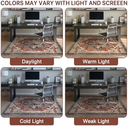30"x48" Office Chair Mat for Hardwood Floor, Non-Slip Washable Annatto - Image 6