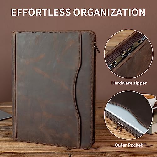 YIWEN Personalized Leather 3 Ring Binder Portfolio for 8.5 x 11” Notepad - Image 3