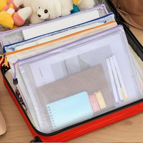 24pcs A4 Mesh Zipper Pouch Bags, Mesh Bags with Zipper Bulk, Pouches for Organization, Clear Storage Bags for Classroom, Travel, Office - Image 4