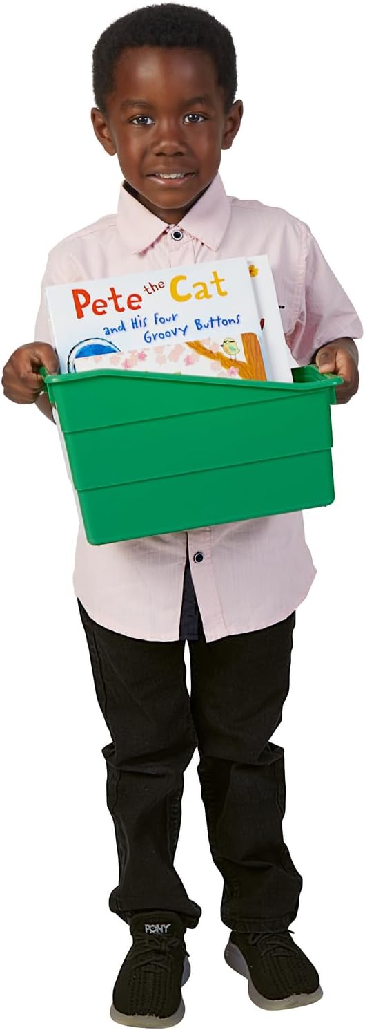Really Good Stuff Durable Book & Binder Holders, 12-Pack, Green | 5.5" x 12.5" x 7.5", Classroom Organization, Storage Solution, Sturdy & Versatile - Image 8