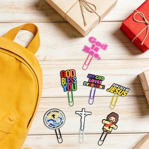 Paper Clips, 20pcs Jesus PaperClips Medium Colored Binder Clips Assorted Book Mark for Paperwork Office School Decorative - Image 6