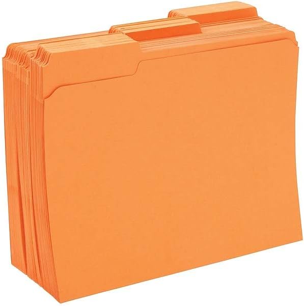 Staples Reinforced Colored File Folders, Letter Size, 3‑Tab Design, Orange, Heavy‑Duty Construction, 100/Box - Image 5